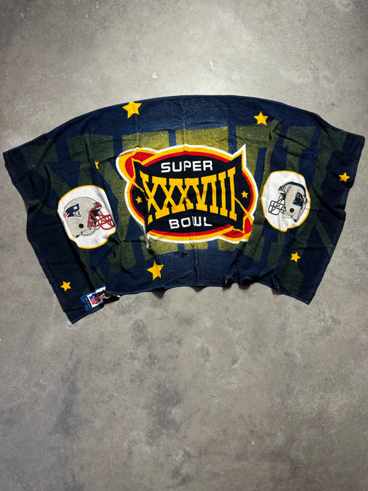 2004 Carolina Panthers vs. New England Patriots Super Bowl XXXVIII Vintage NFL Beach Towel - Brand New