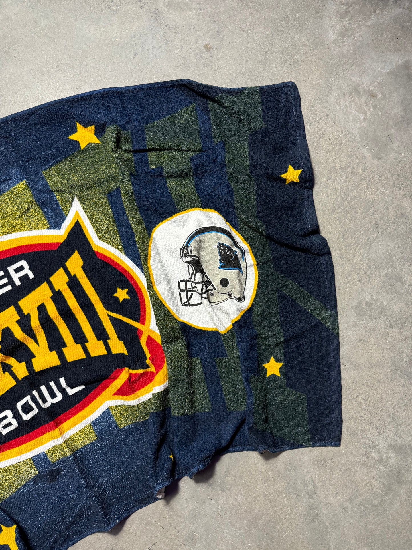 2004 Carolina Panthers vs. New England Patriots Super Bowl XXXVIII Vintage NFL Beach Towel - Brand New
