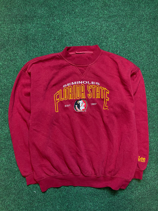 90’s FSU Florida State Seminoles Vintage Embroidered College Football Crewneck (XL)