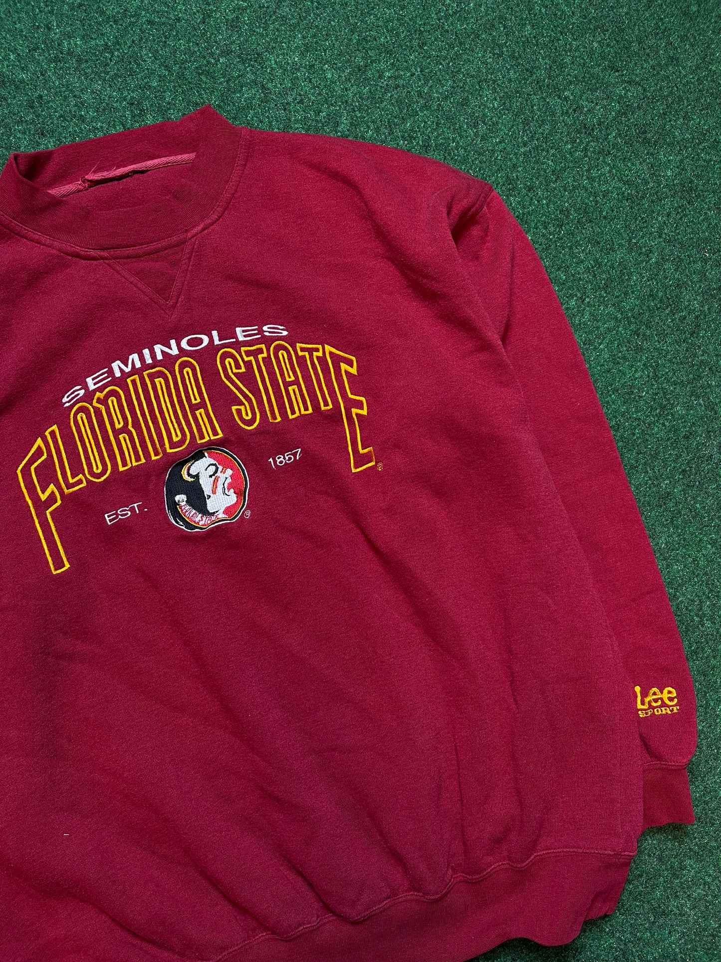 90’s FSU Florida State Seminoles Vintage Embroidered College Football Crewneck (XL)