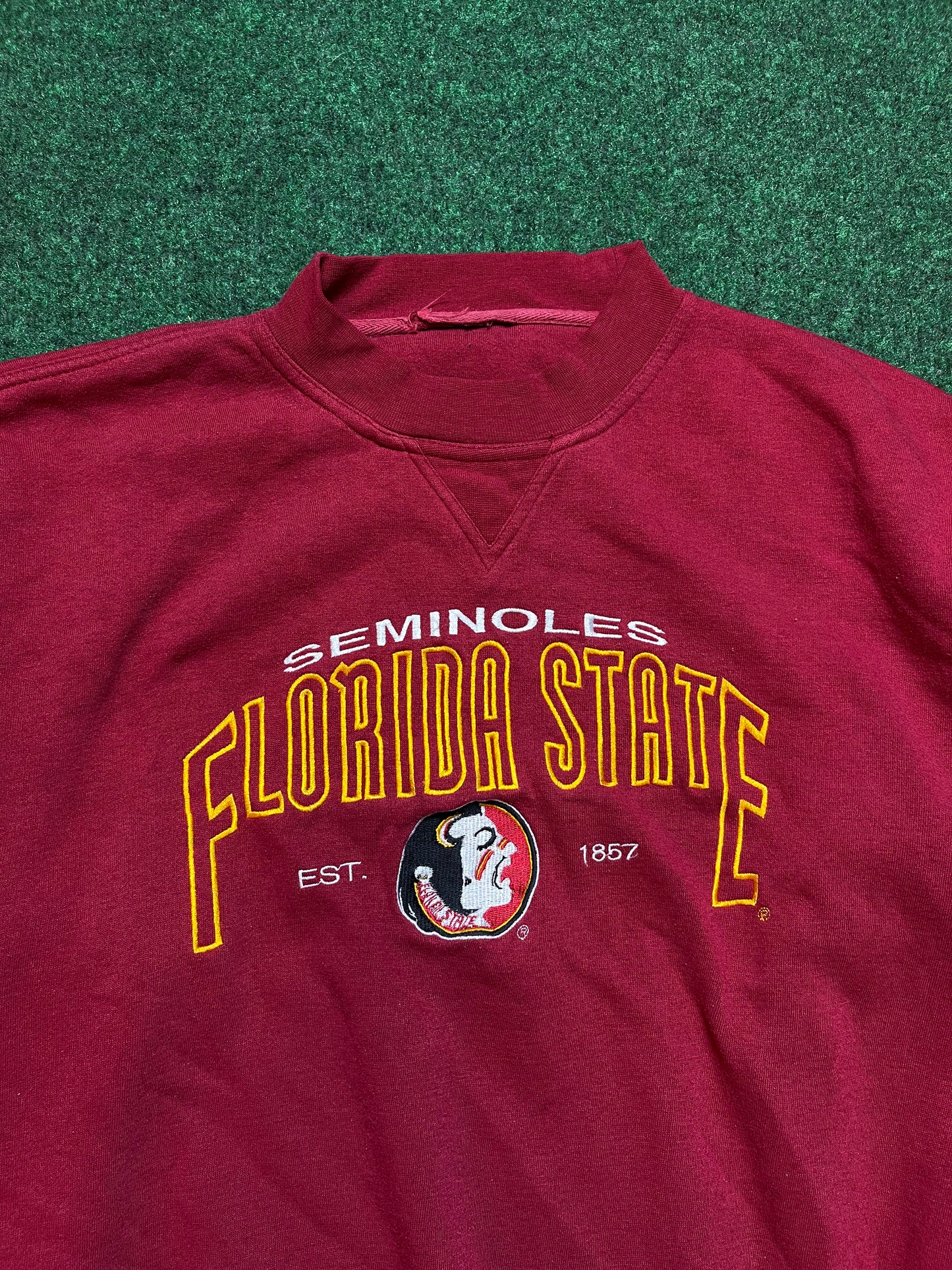 90’s FSU Florida State Seminoles Vintage Embroidered College Football Crewneck (XL)