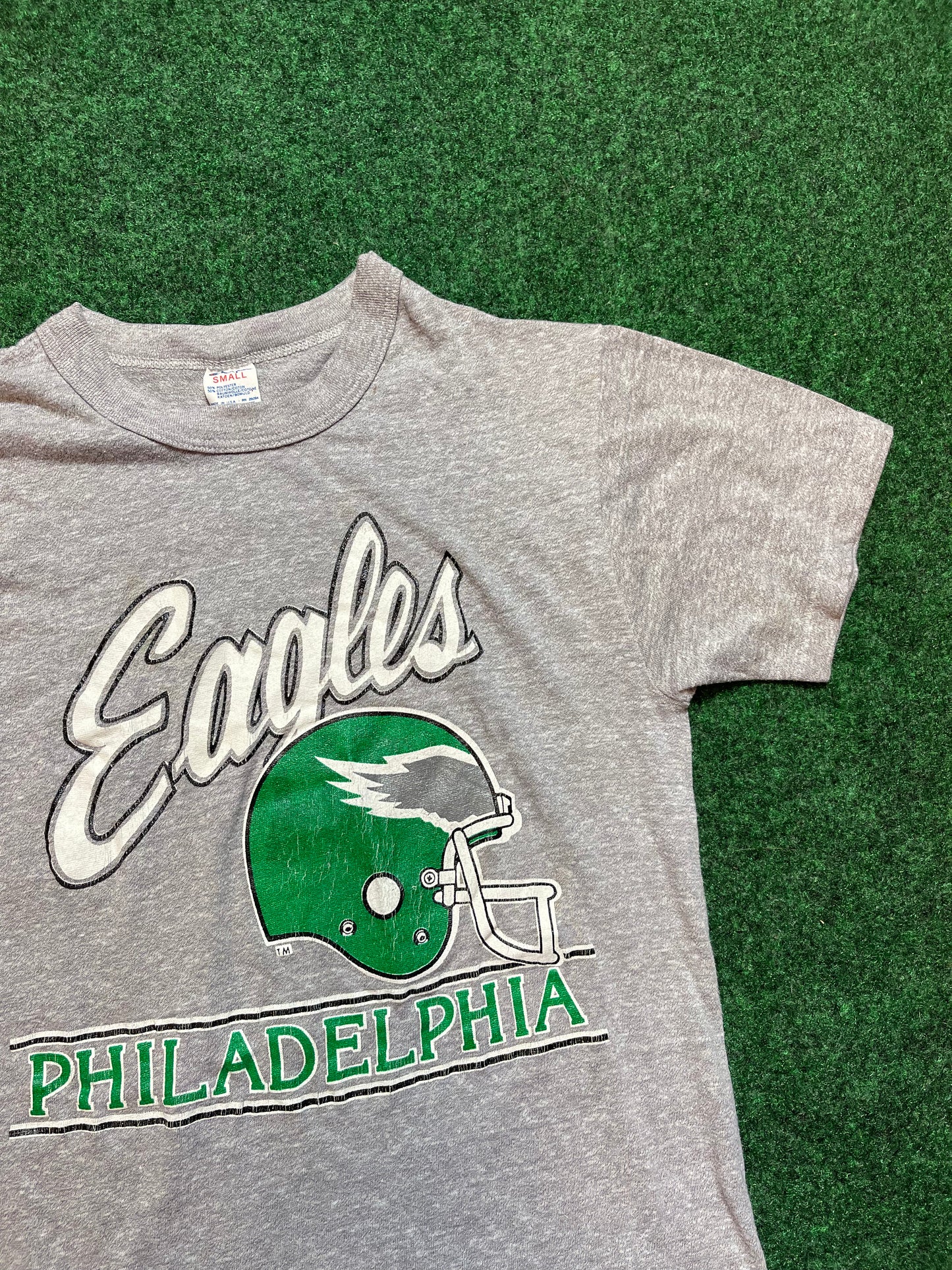 80’s Philadelphia Eagles Vintage Kelly Green NFL Champion Tee (Small)