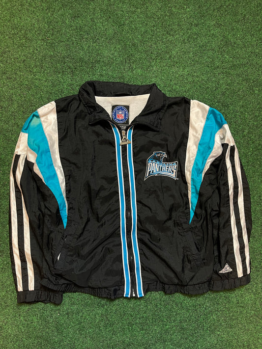 1995 Carolina Panthers Vintage Jersey Stripe NFL Windbreaker Jacket (Youth Large)