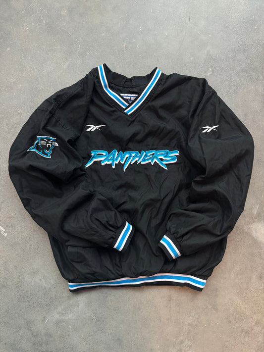 1995 Carolina Panthers Vintage Inaugural Season Cat Scratch Font Reebok NFL Pullover (Medium)