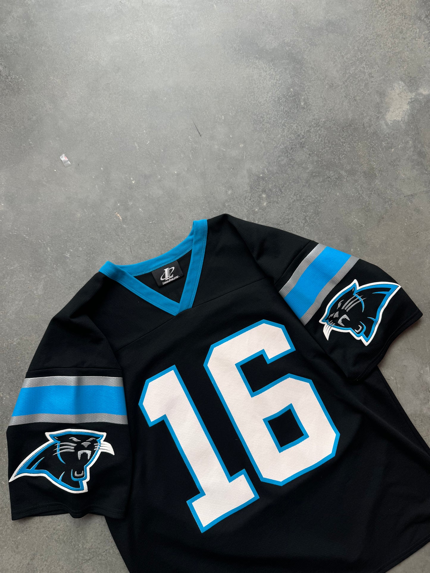 2001 Carolina Panthers Chris Weinke Vintage Black Logo Athletic NFL Jersey (Large)