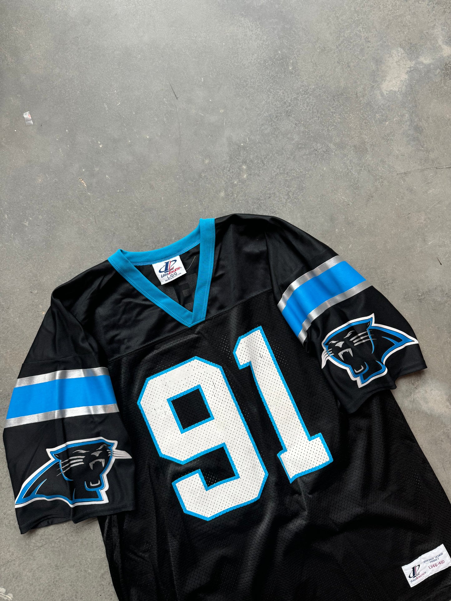 1996 Carolina Panthers Kevin Greene Vintage Logo Athletic Black NFL Jersey (Large)