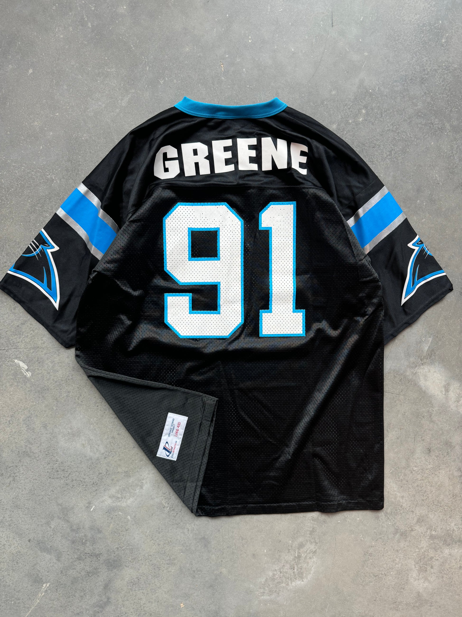 LR 1996 Carolina Panthers Kevin Greene Vintage Logo Athletic Black NFL Jersey Large