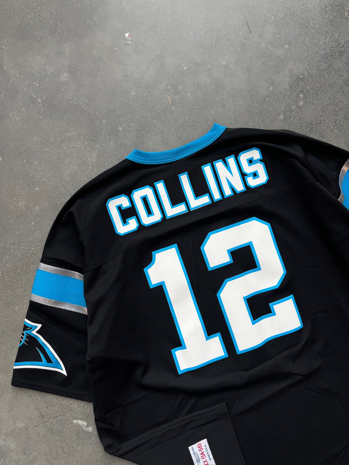 1996 Carolina Panthers Kerry Collins Vintage Logo 7 Black NFL Jersey - Deadstock (54/XXL)