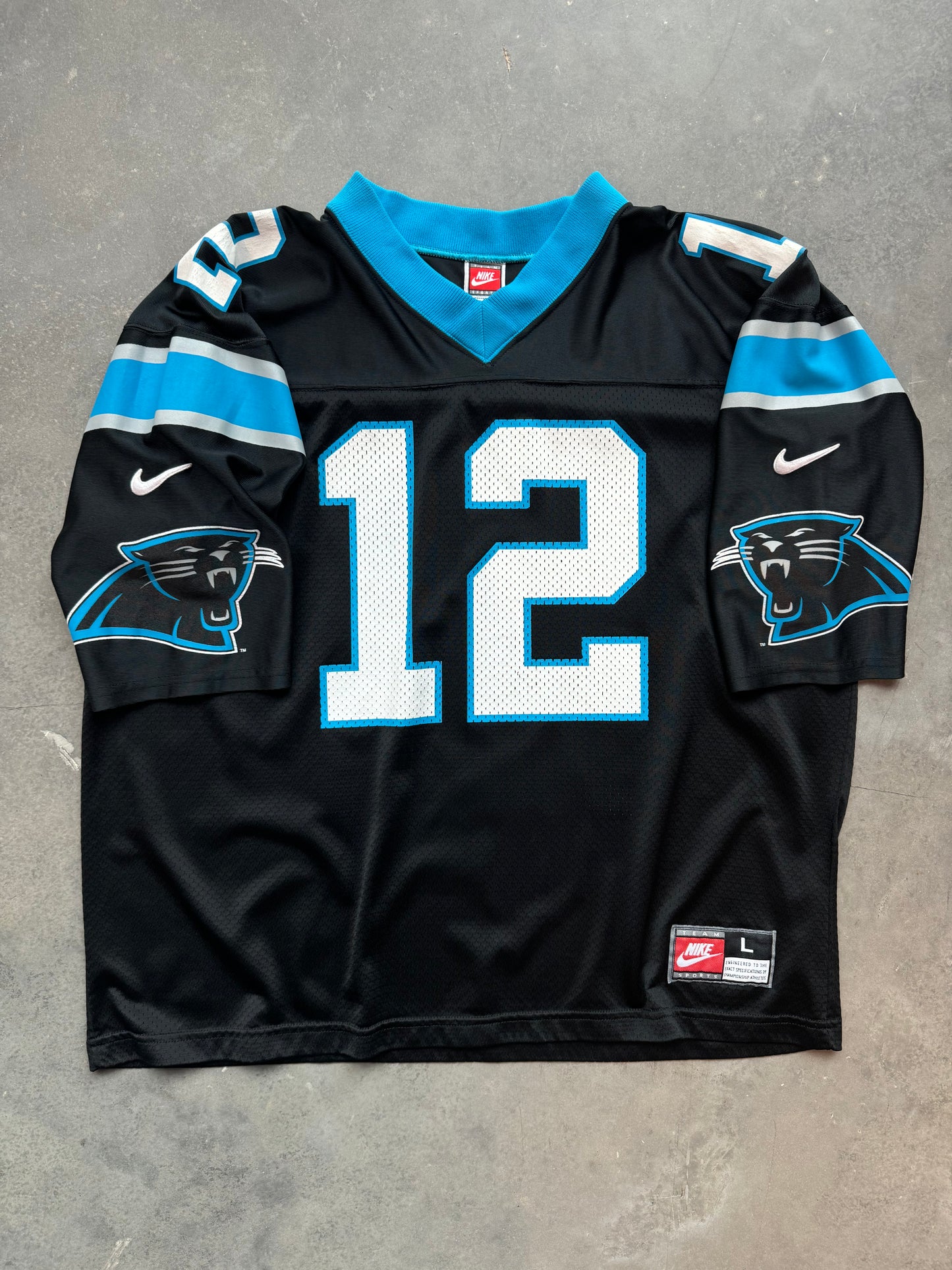 1997 Carolina Panthers Kerry Collins Vintage Black Nike Team Sports NFL Jersey (Large)