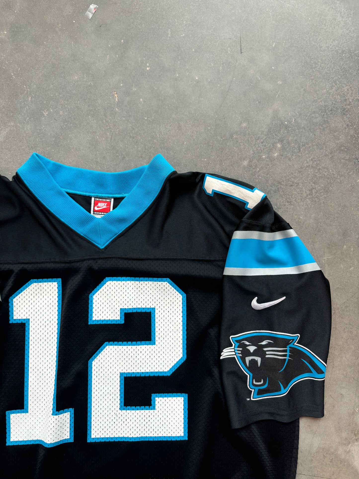 1997 Carolina Panthers Kerry Collins Vintage Black Nike Team Sports NFL Jersey (Large)