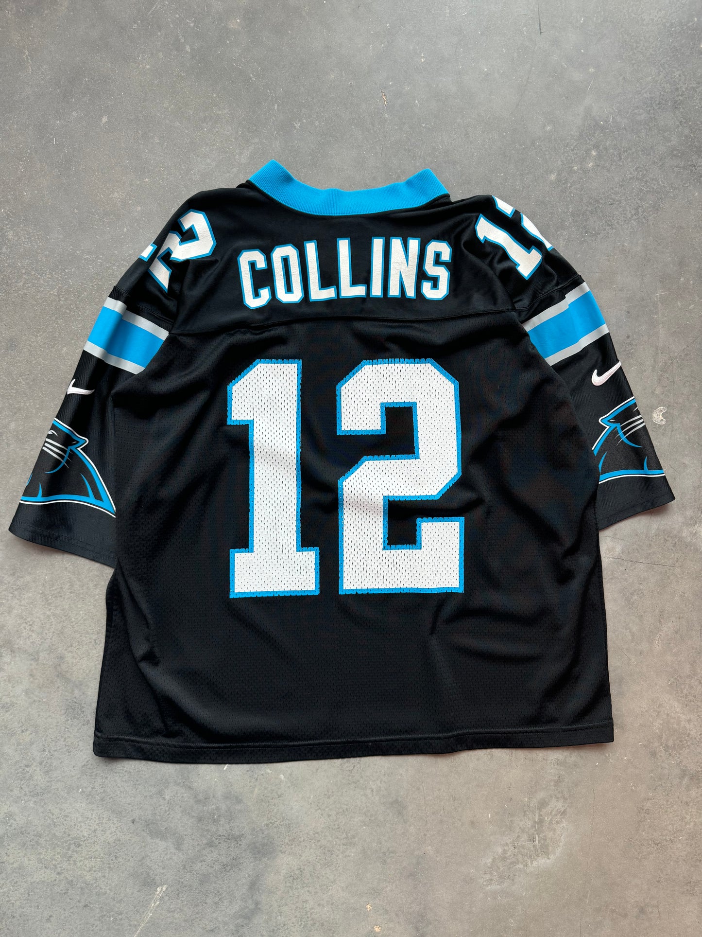 1997 Carolina Panthers Kerry Collins Vintage Black Nike Team Sports NFL Jersey (Large)