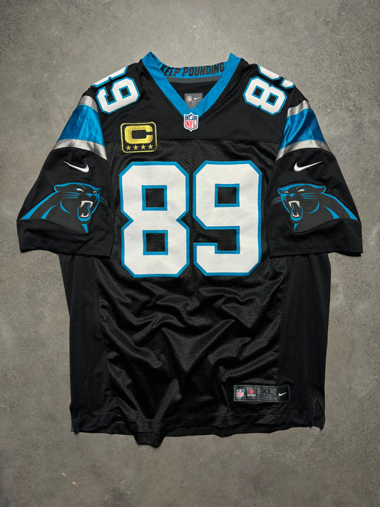 2012 Carolina Panthers Steve Smith Black Nike Captains Patch Vapor Limited Stitched NFL Jersey (XL)