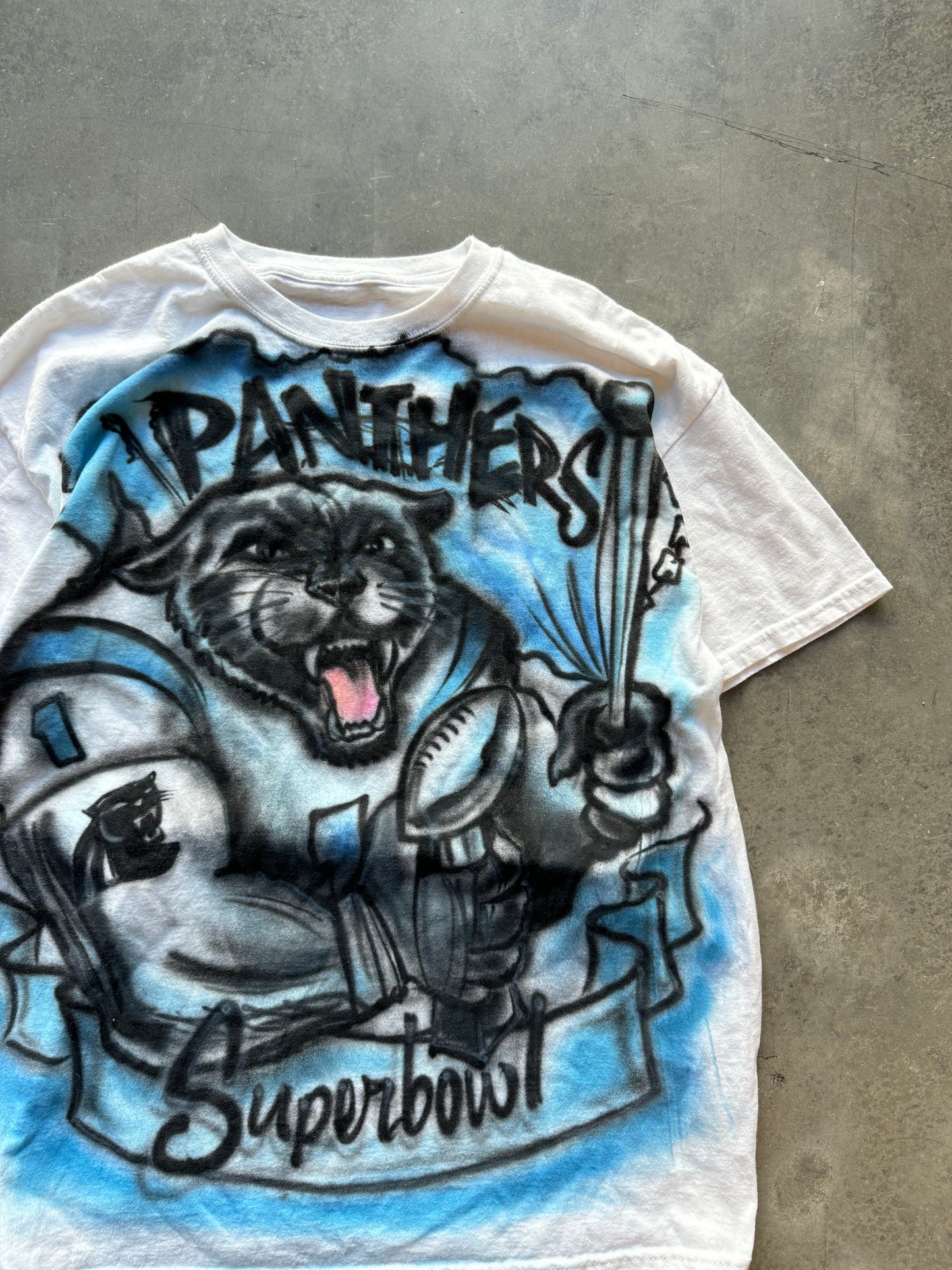 2016 Carolina Panthers Super Bowl 50 Airbrushed Sir Purr NFL Tee (XL)