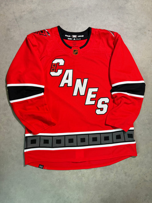 2019 Carolina Hurricanes Red Reverse Retro Adidas Fully Stitched Authentic NHL Hockey Jersey (56/XXL)