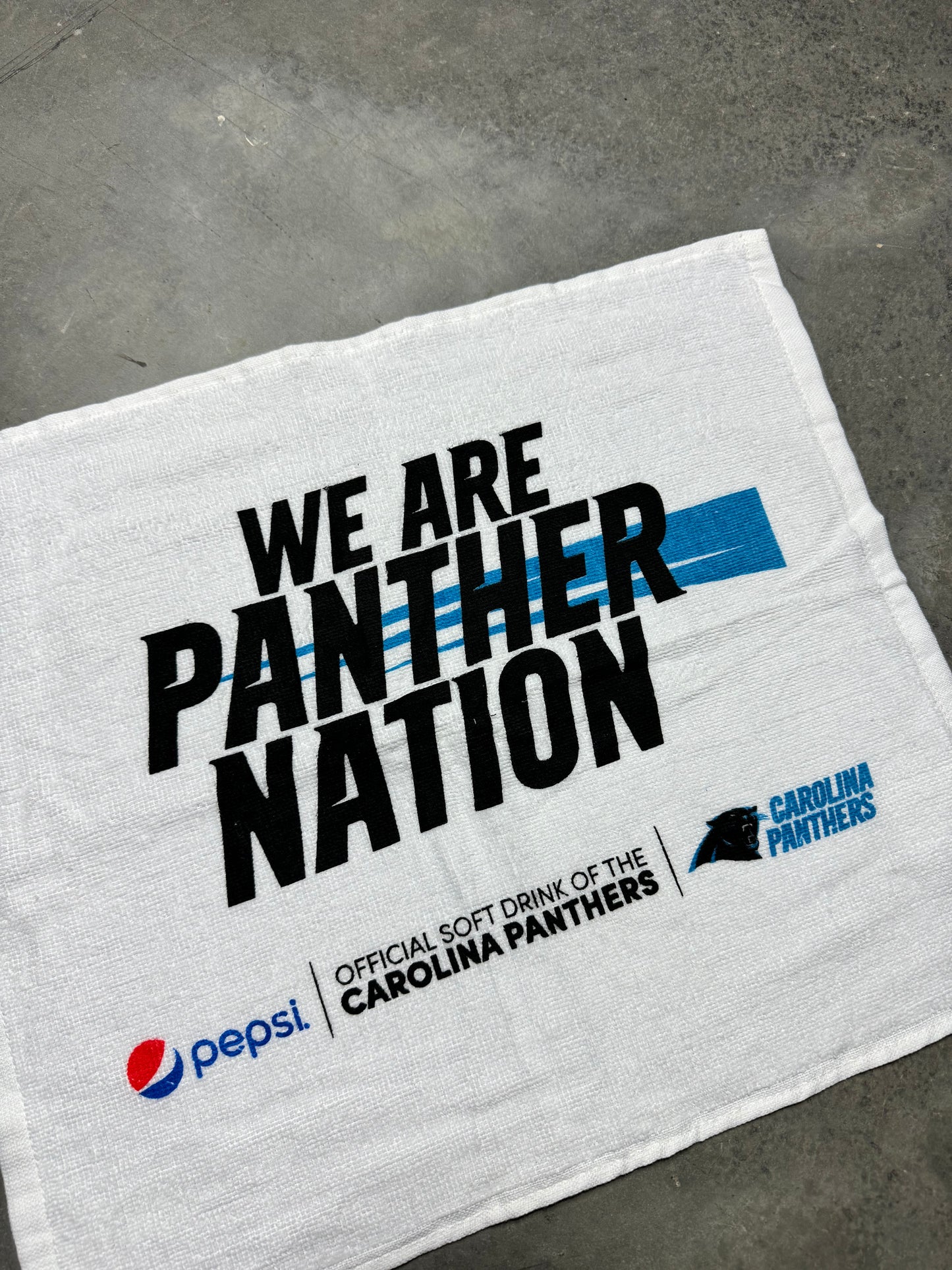 2010’s Carolina Panthers “We Are Panther Nation” Display White Cotton Fan Towel