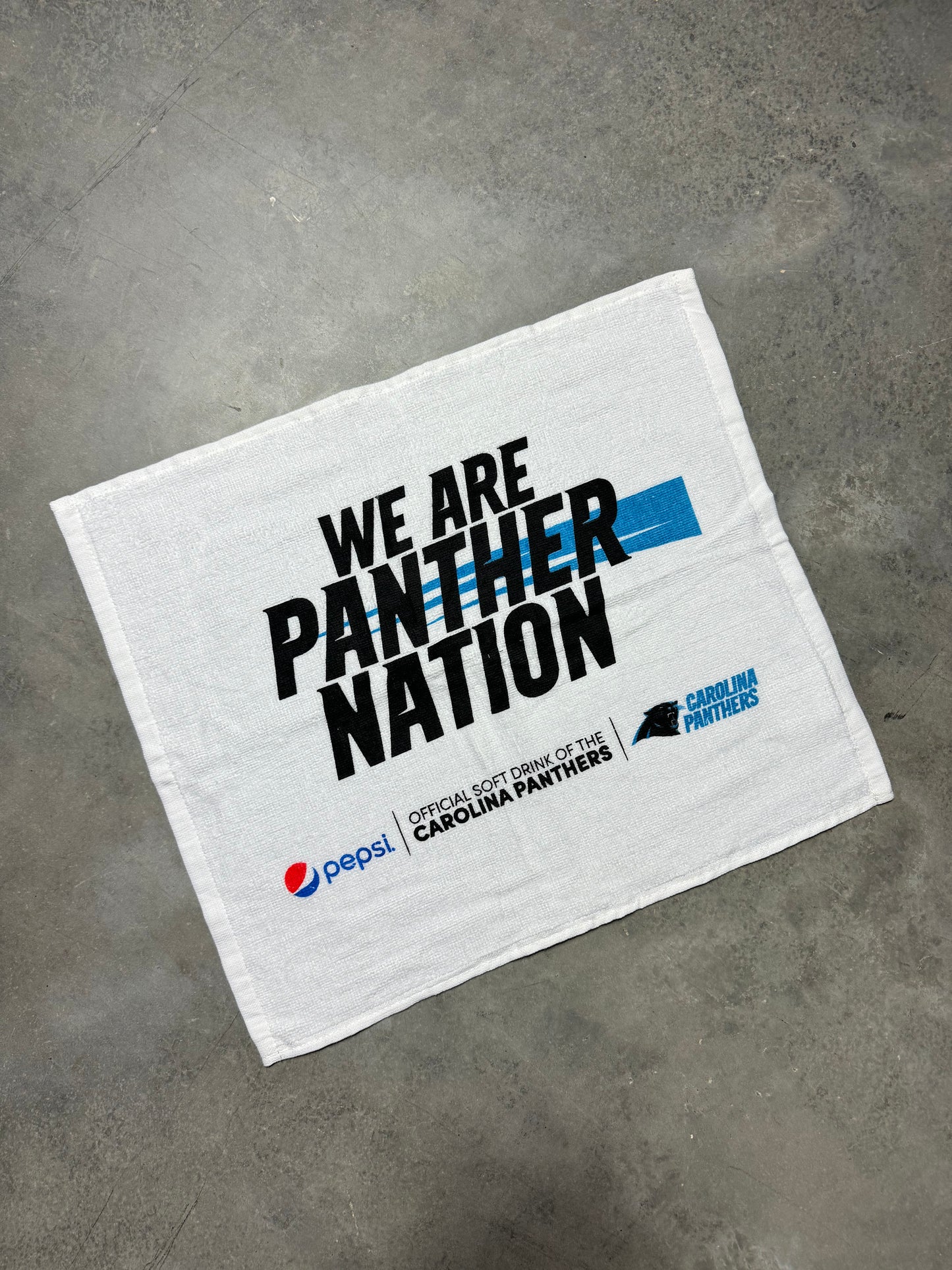 2010’s Carolina Panthers “We Are Panther Nation” Display White Cotton Fan Towel