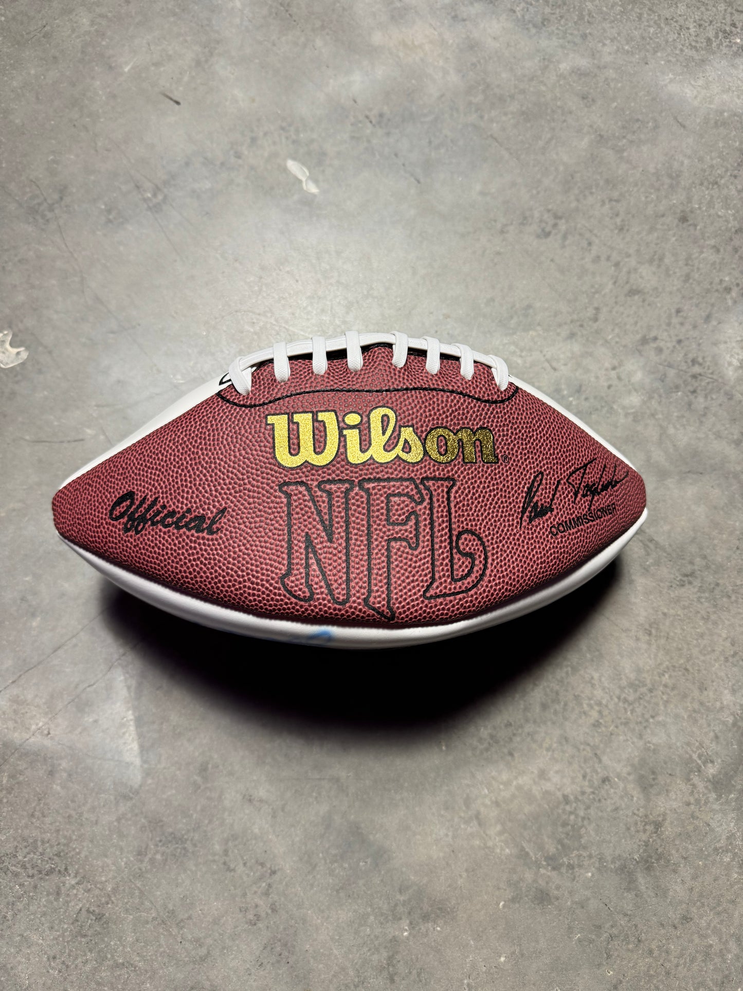 2004 Carolina Panthers 10th Anniversary Logo Signed Wilson Football - Steve Beuerlein & Wesley Walls Signatures