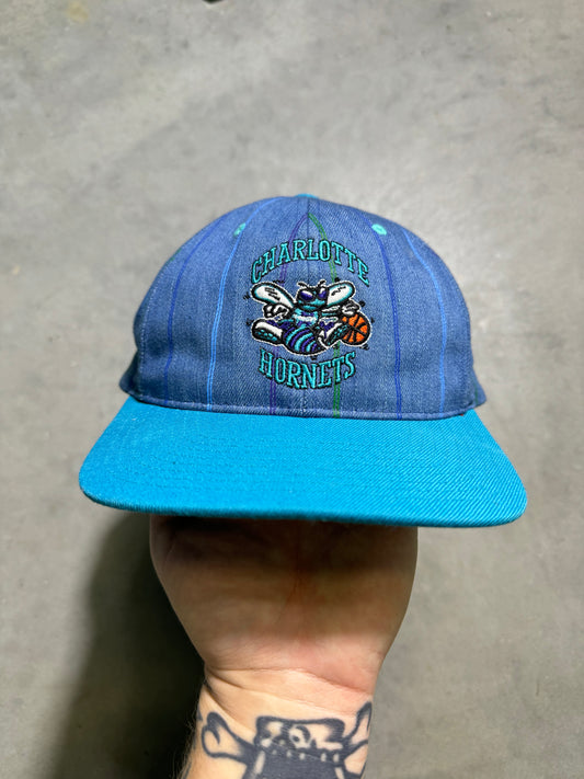 Charlotte Hornets Mitchell & Ness Striped NBA Snapback Hat (OSFA)