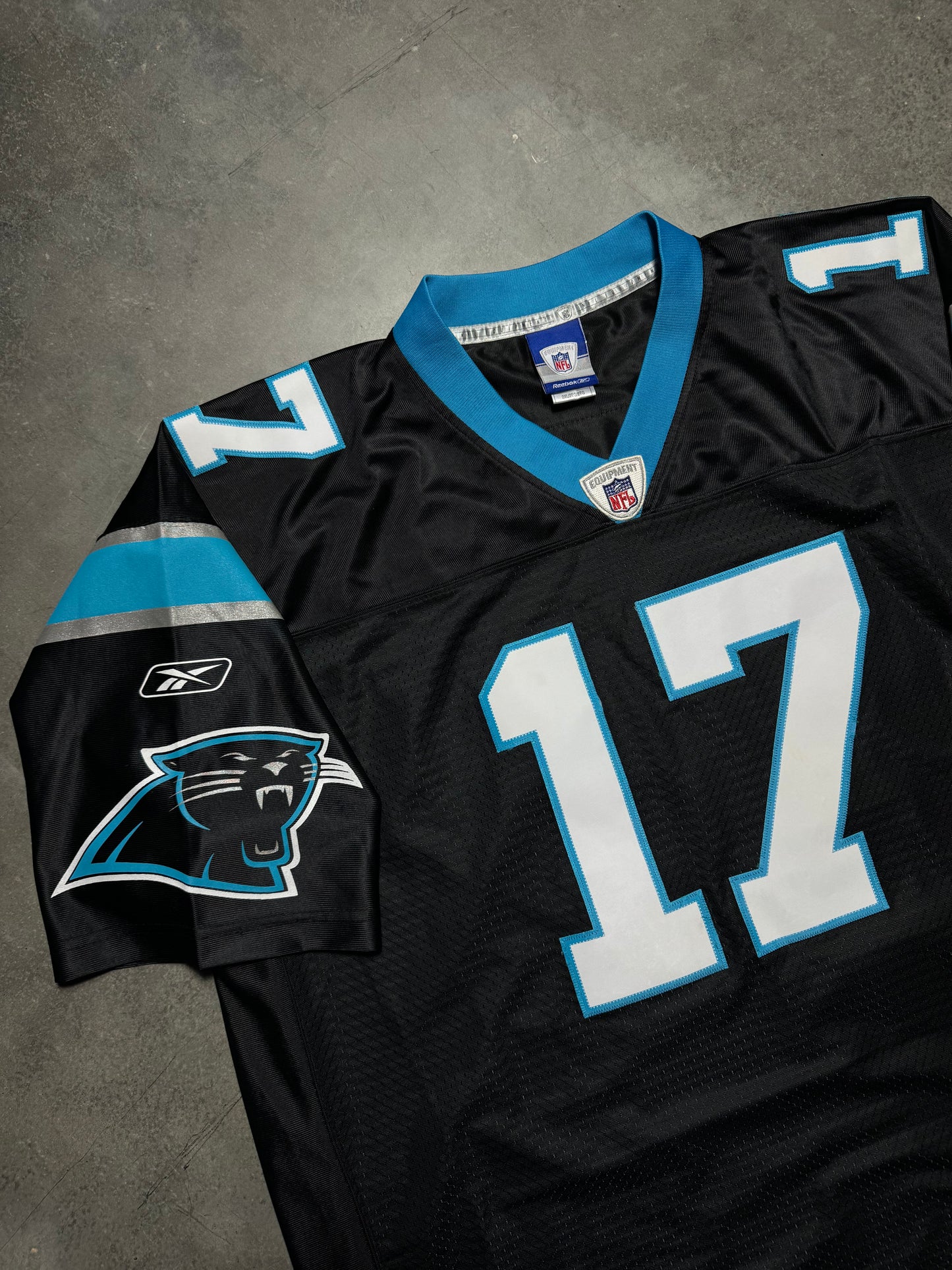 00’s Carolina Panthers Jake Delhomme Vintage Black Reebok Stitched Swingman NFL Jersey (XXL)