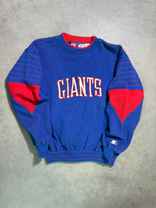 90’s New York Giants Vintage Starter Heavyweight Embroidered NFL Crewneck (Medium)