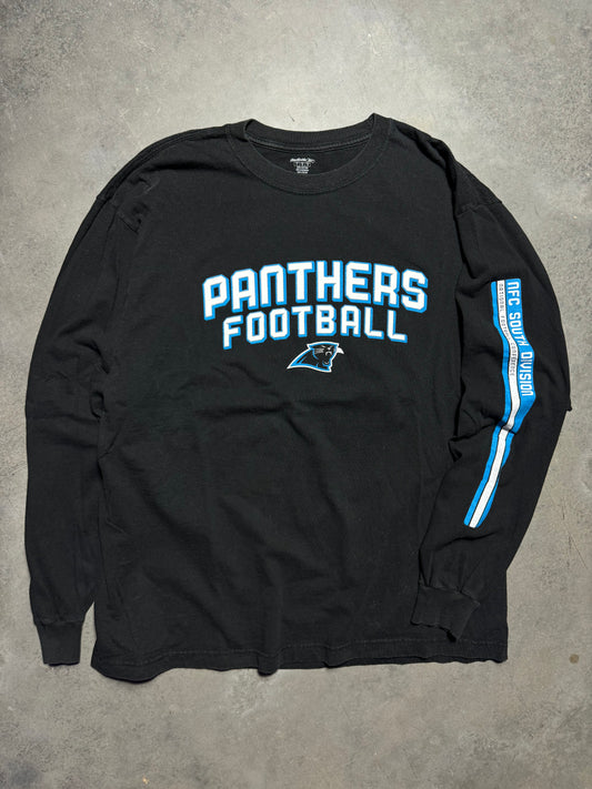 00’s Carolina Panthers Vintage Black Reebok NFC South Longsleeve NFL Tee (Large)