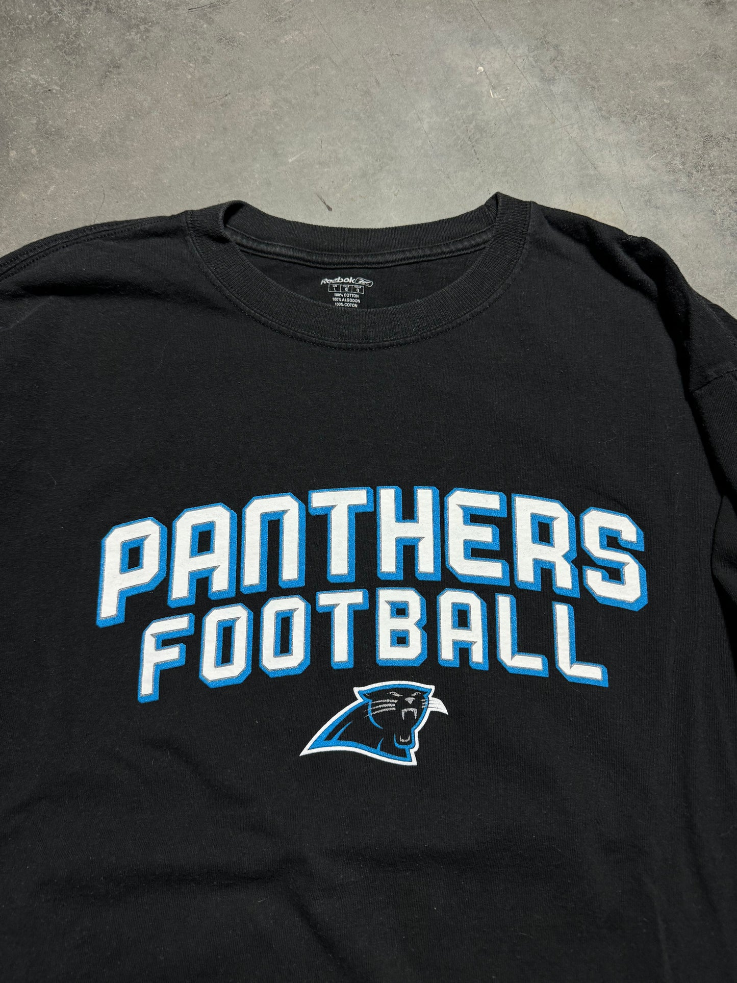 00’s Carolina Panthers Vintage Black Reebok NFC South Longsleeve NFL Tee (Large)