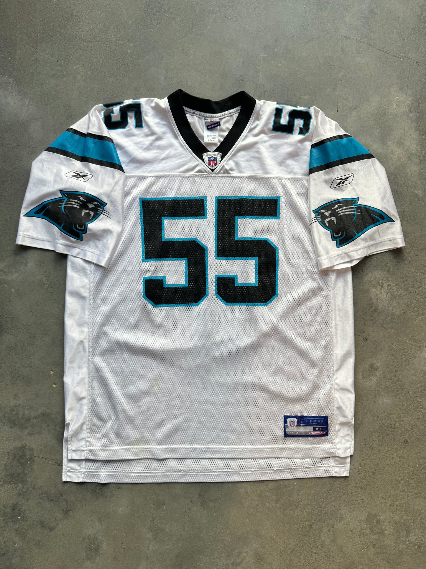 00’s Carolina Panthers Dan Morgan Vintage White Reebok NFL Jersey (XL)