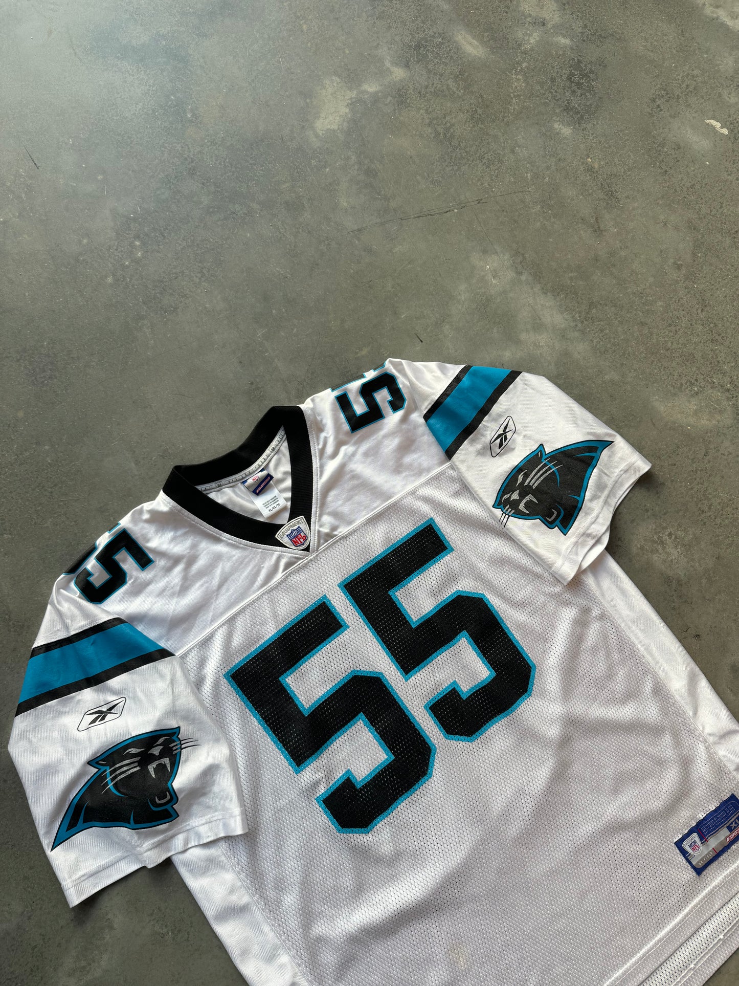 00’s Carolina Panthers Dan Morgan Vintage White Reebok NFL Jersey (XL)