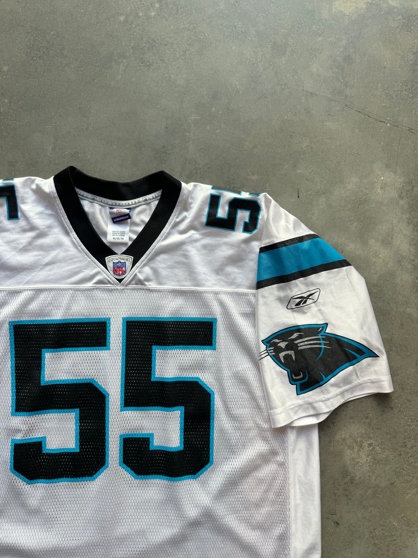 00’s Carolina Panthers Dan Morgan Vintage White Reebok NFL Jersey (XL)