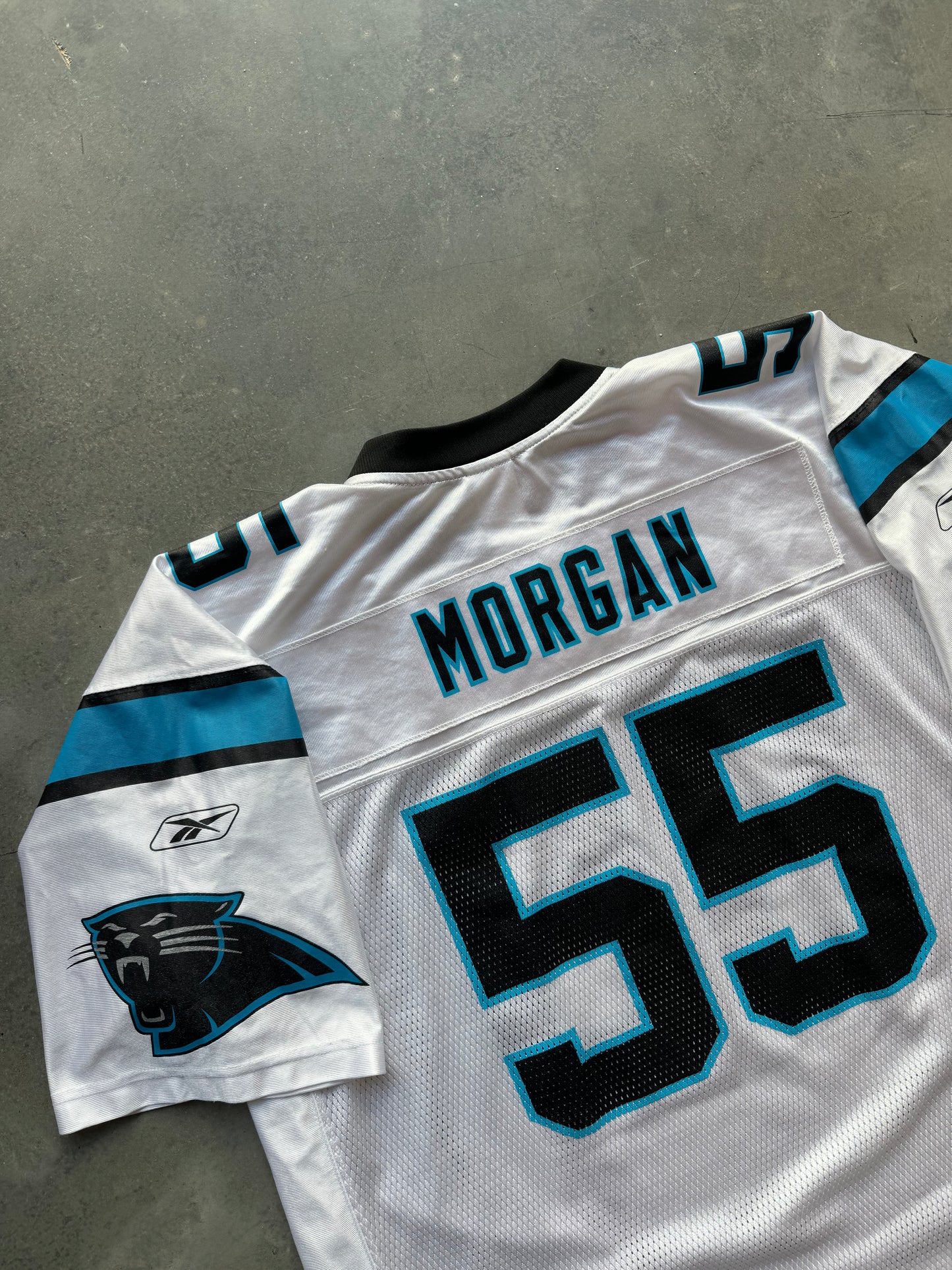 00’s Carolina Panthers Dan Morgan Vintage White Reebok NFL Jersey (XL)