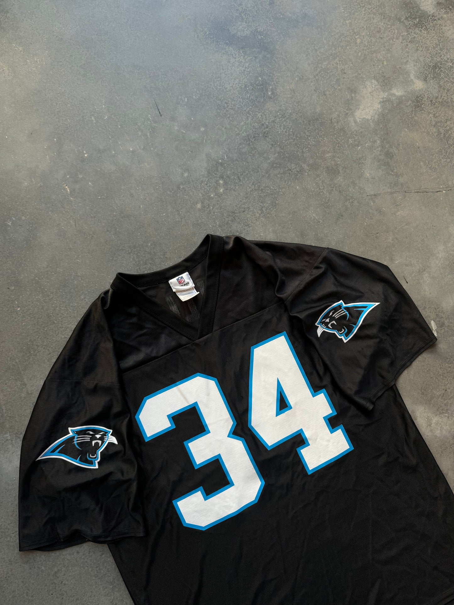 00’s Carolina Panthers DeAngelo Williams Vintage Black NFL Jersey (Large)