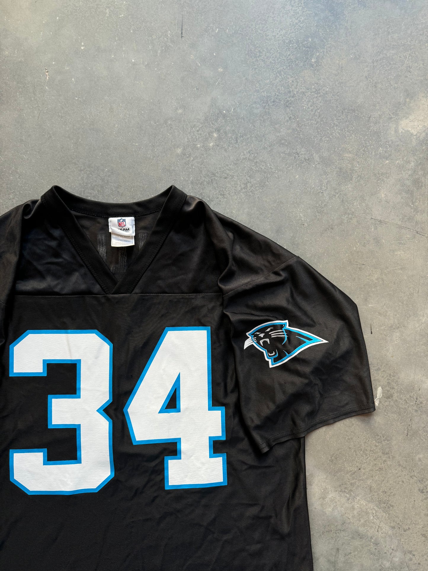 00’s Carolina Panthers DeAngelo Williams Vintage Black NFL Jersey (Large)