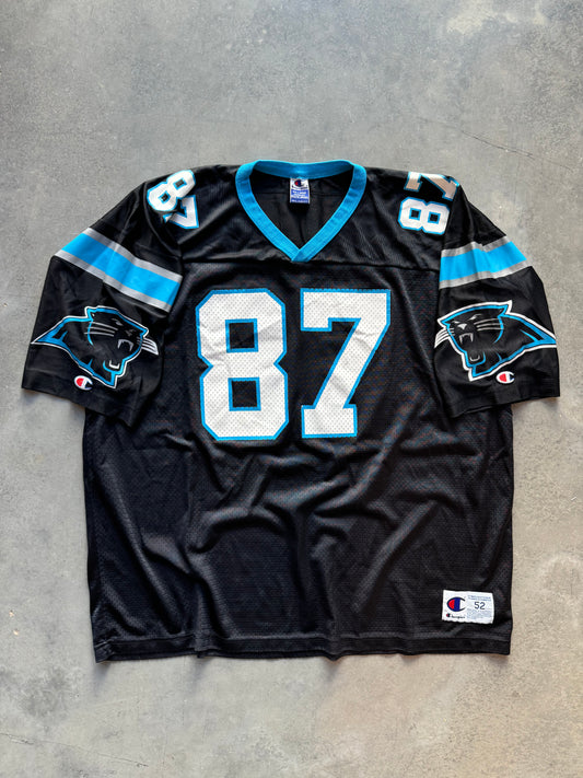 90’s Carolina Panthers Muhsin Muhammad Vintage Champion Black NFL Jersey (52/XXL)