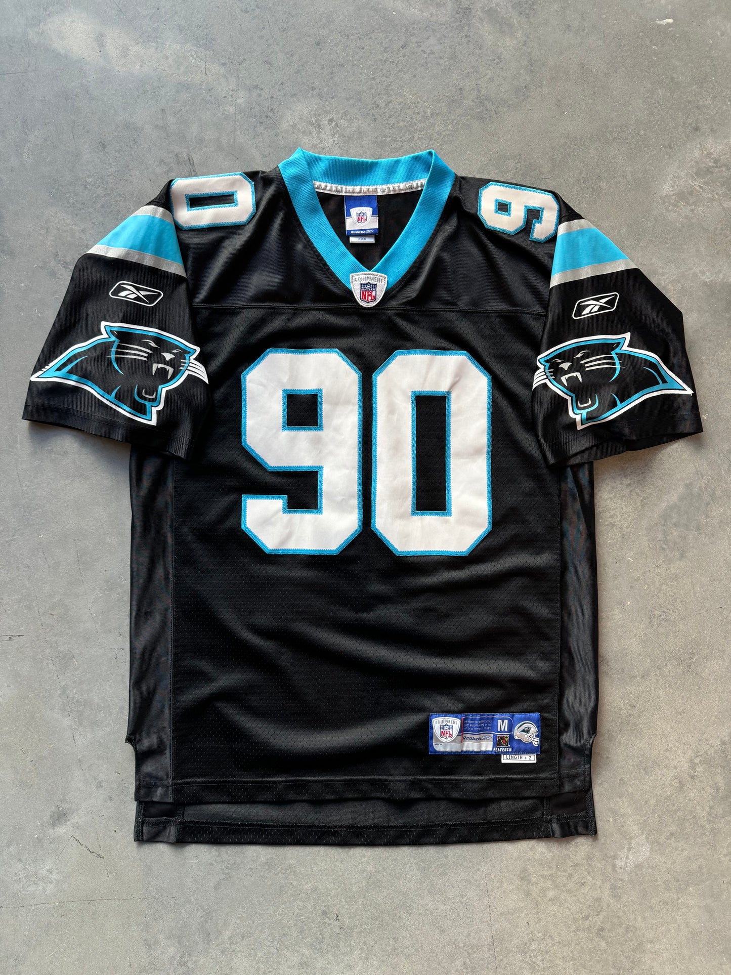 00’s Carolina Panthers Julius Peppers Vintage Black Reebok Swingman NFL Stitched Jersey (Medium)