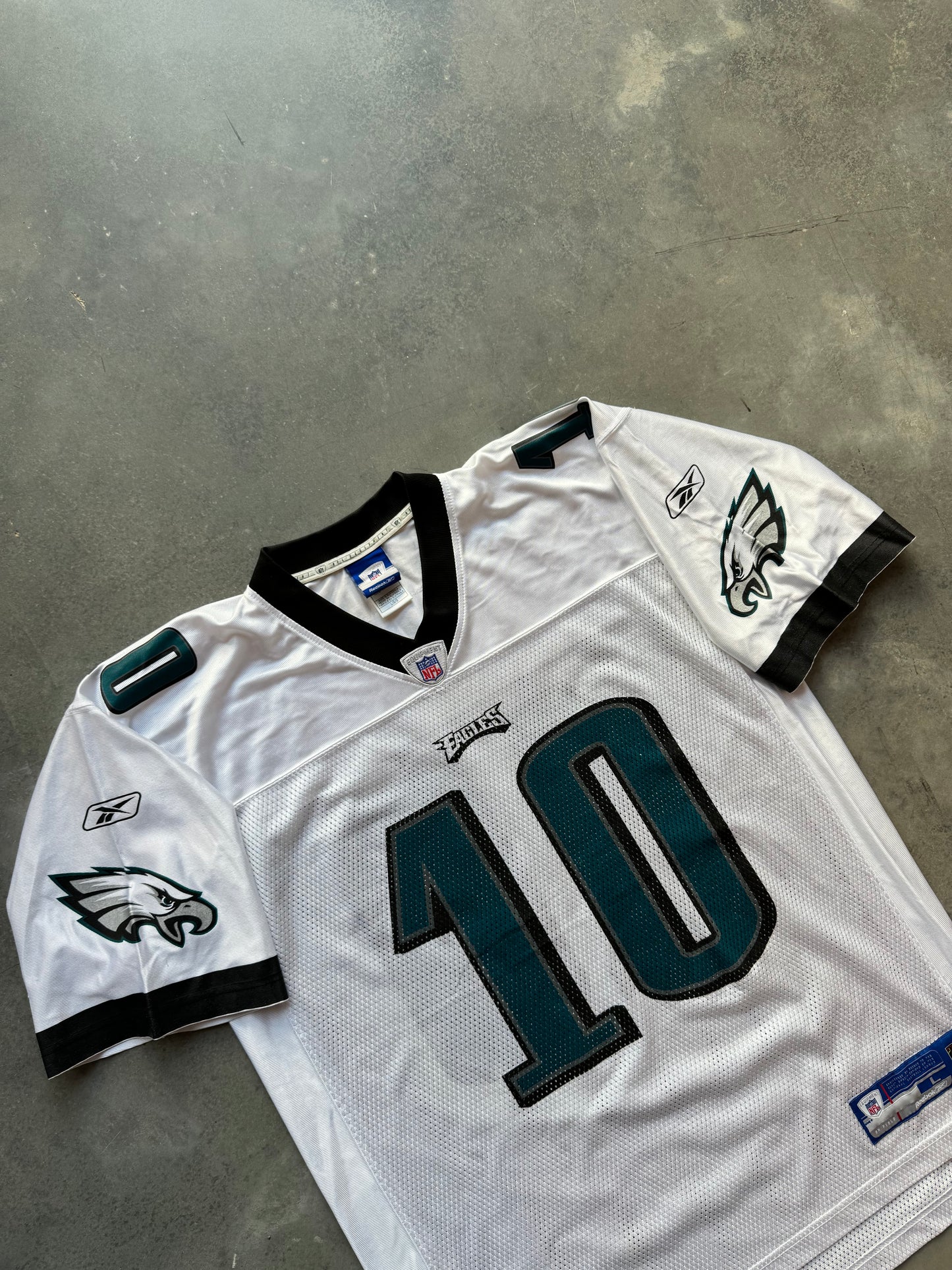 00’s Philadelphia Eagles DeSean Jackson Vintage White Reebok NFL Jersey (Large)