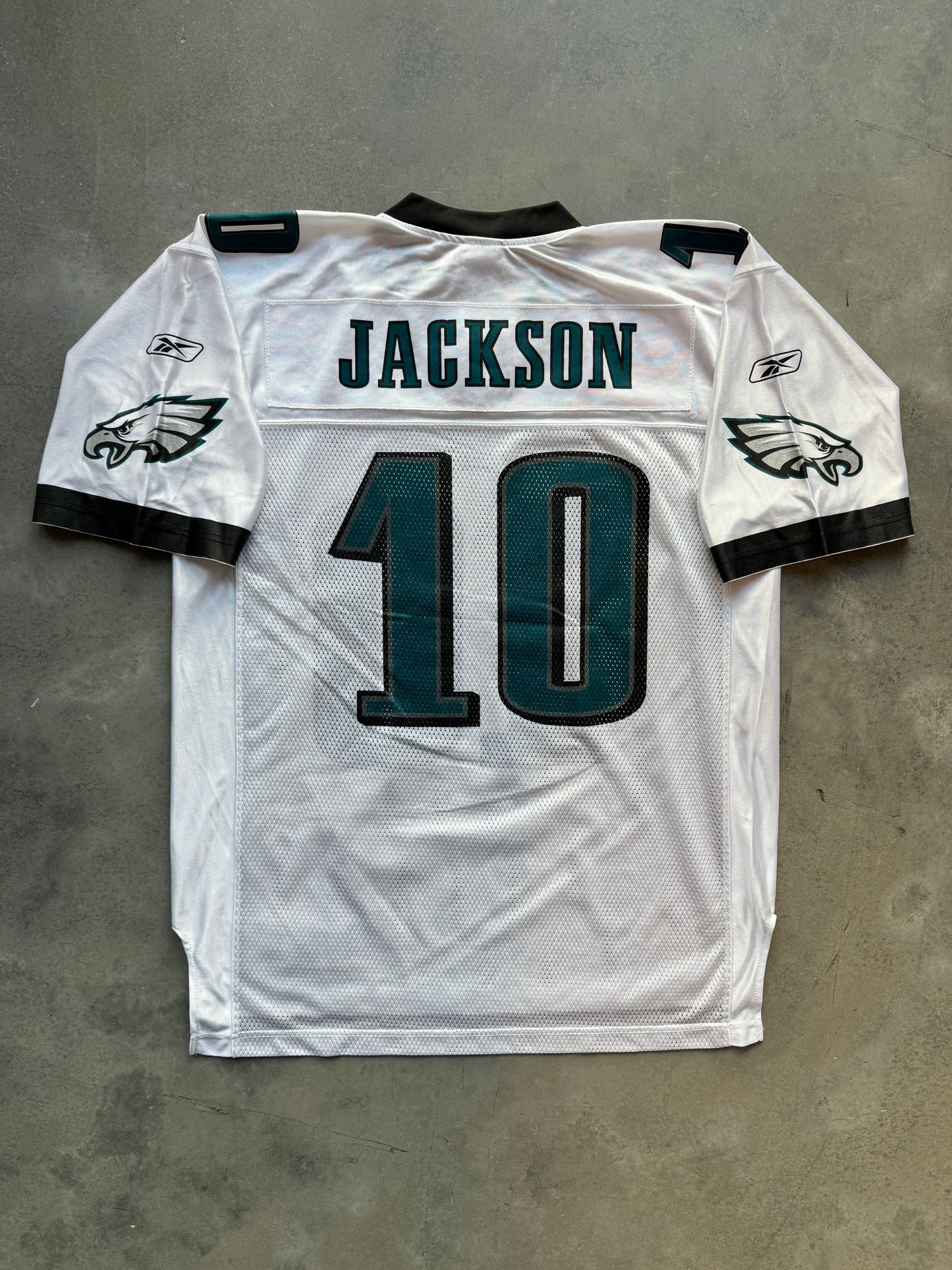 00’s Philadelphia Eagles DeSean Jackson Vintage White Reebok NFL Jersey (Large)