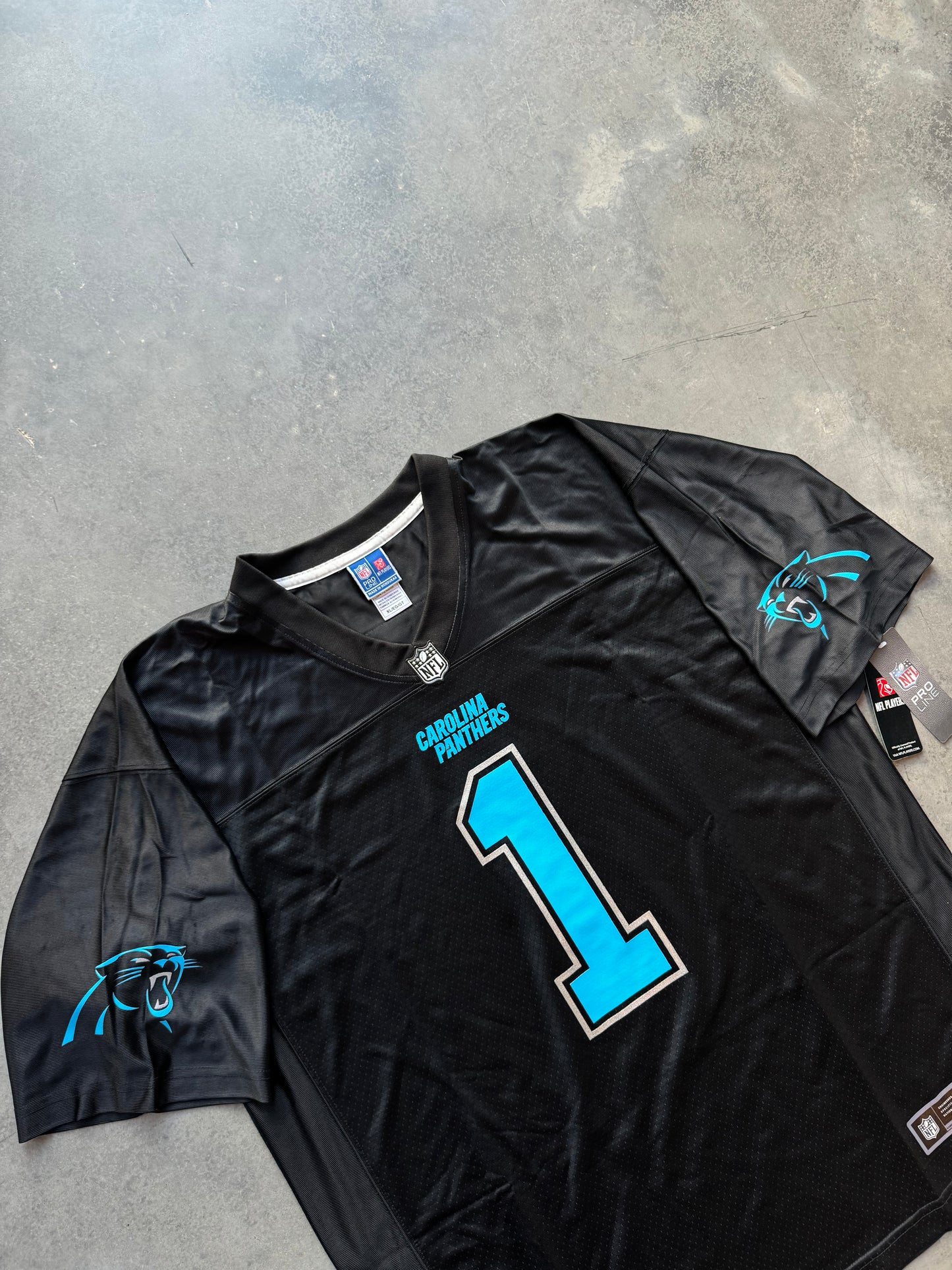 2012 Carolina Panthers Cam Newton Black/Blue NFL Pro Line Jersey - Deadstock (XL)