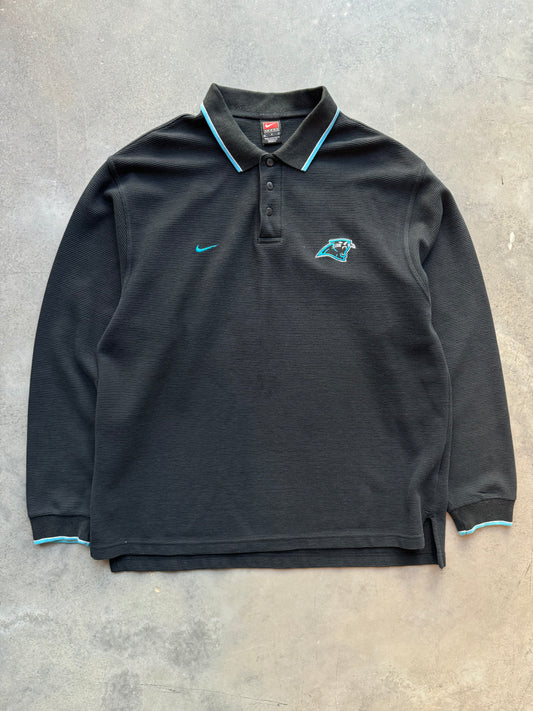 90’s Carolina Panthers Vintage Nike NFL Heavyweight Ribbed Collared Shirt (Large)