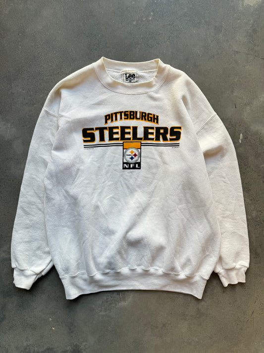 2000 Pittsburgh Steelers Vintage Lee Sport White NFL Crewneck (Large)