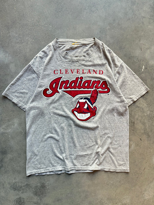 1999 Cleveland Indians Vintage Nutmeg Mills MLB Script Tee (XL)