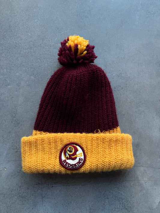 80’s Washington Redskins Vintage Colorblocked NFL Beanie Toboggan (OSFA)