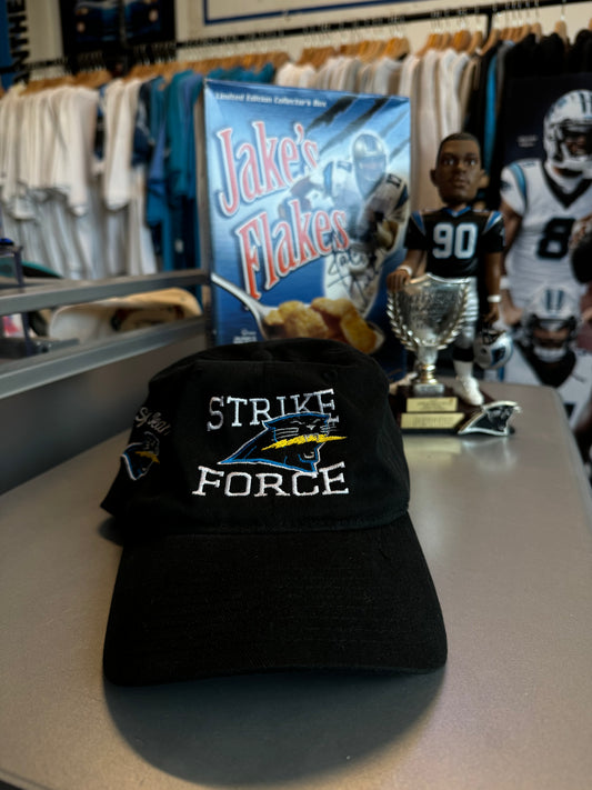00’s Carolina Panthers Strike Force Fan Group Embroidered NFL Fitted Hat (Large)