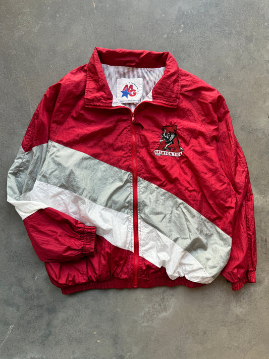 90’s Alabama Crimson Tide Vintage Colorblocked College Windbreaker Jacket (XL)