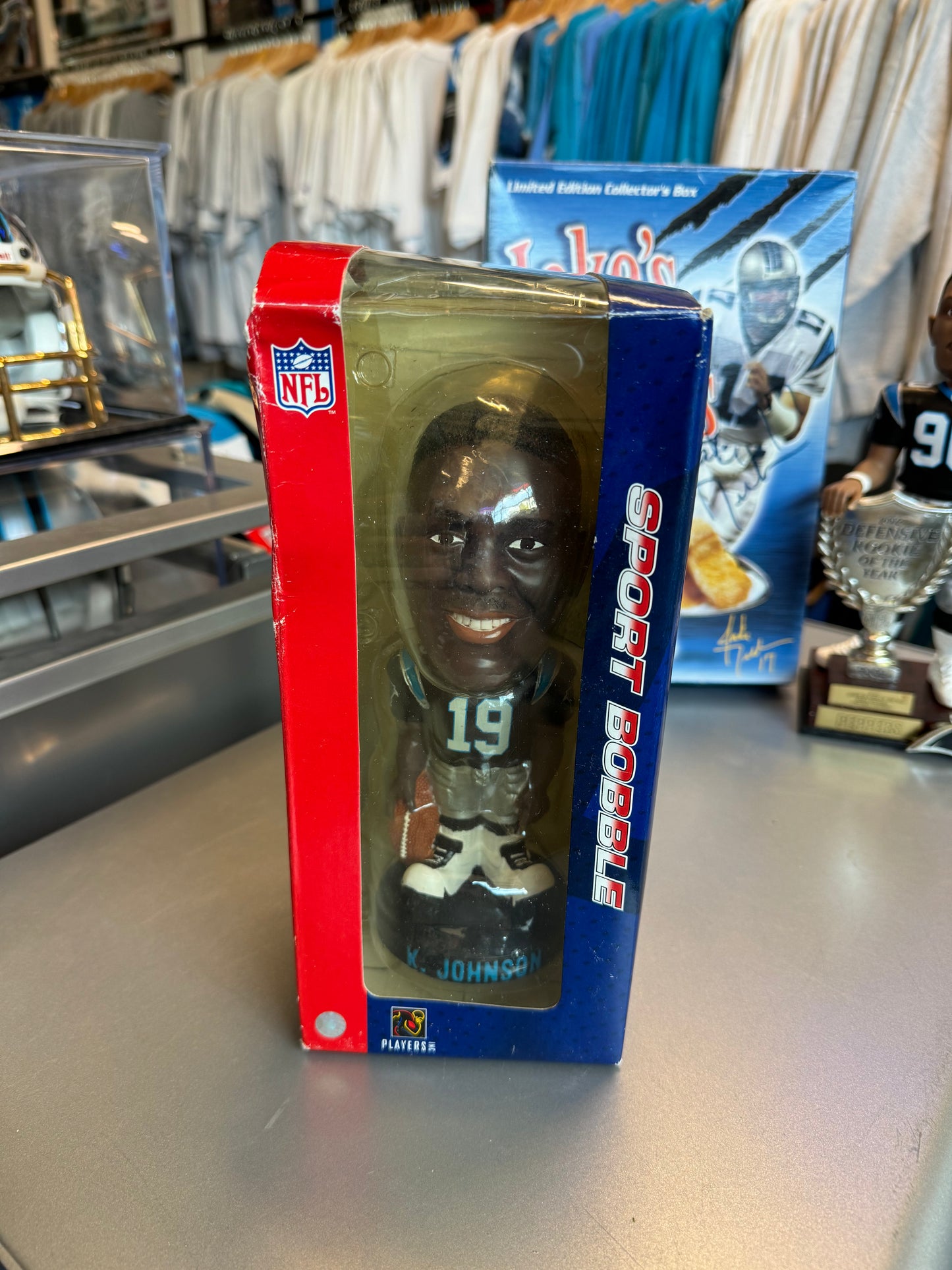 2006 Carolina Panthers Keyshawn Johnson Vintage NFL Bobblehead - Brand New In Box