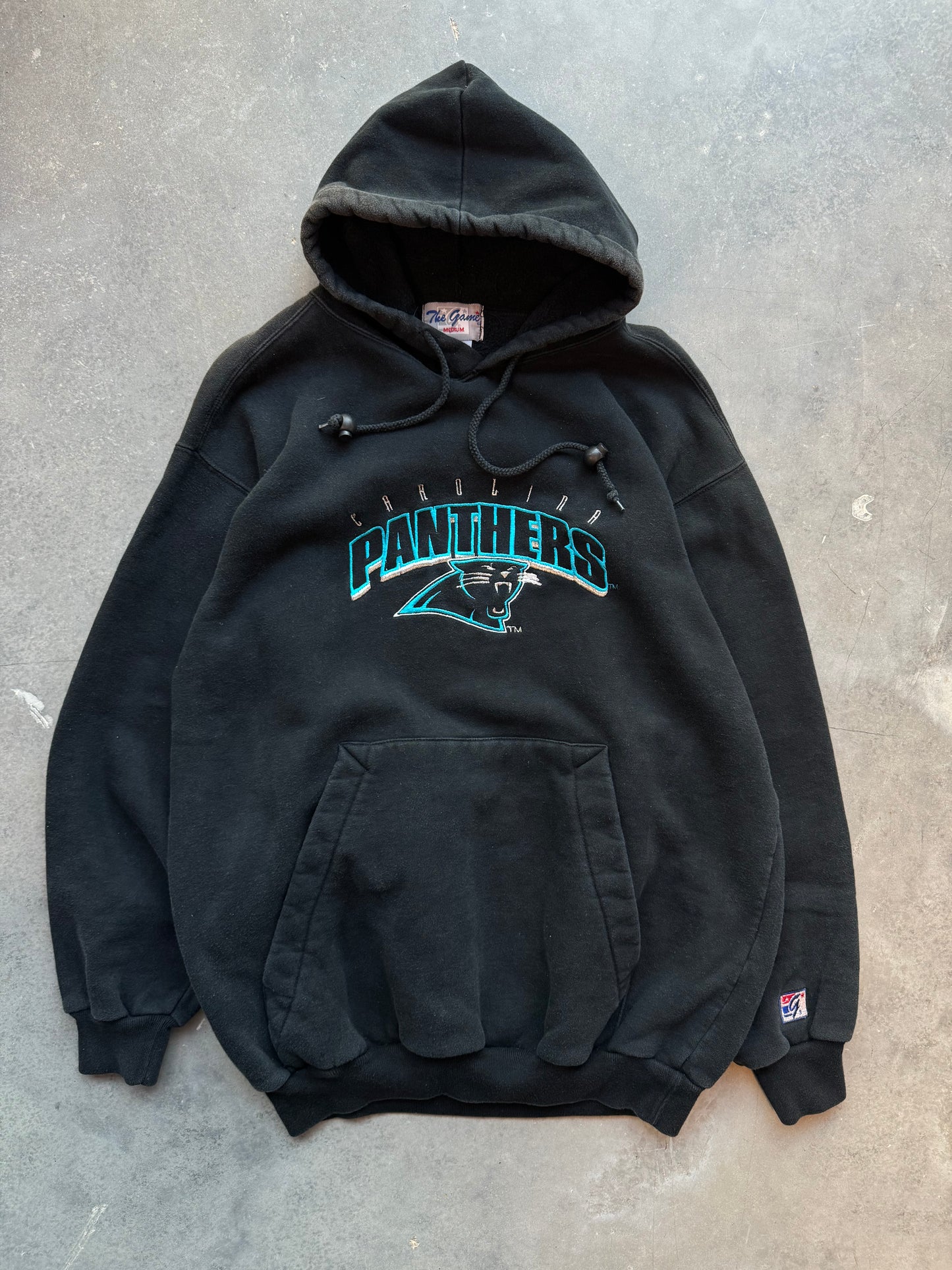 90’s Carolina Panthers Vintage The Game Embroidered NFL Hoodie (Medium)