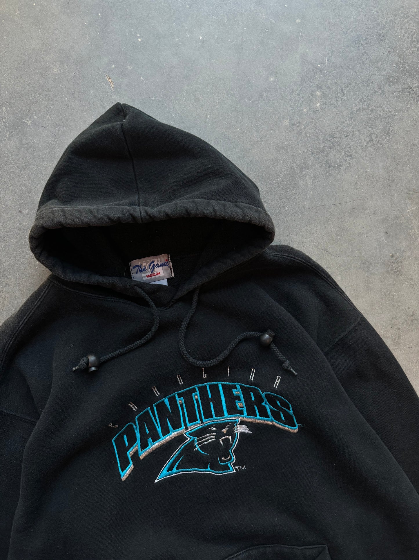 90’s Carolina Panthers Vintage The Game Embroidered NFL Hoodie (Medium)