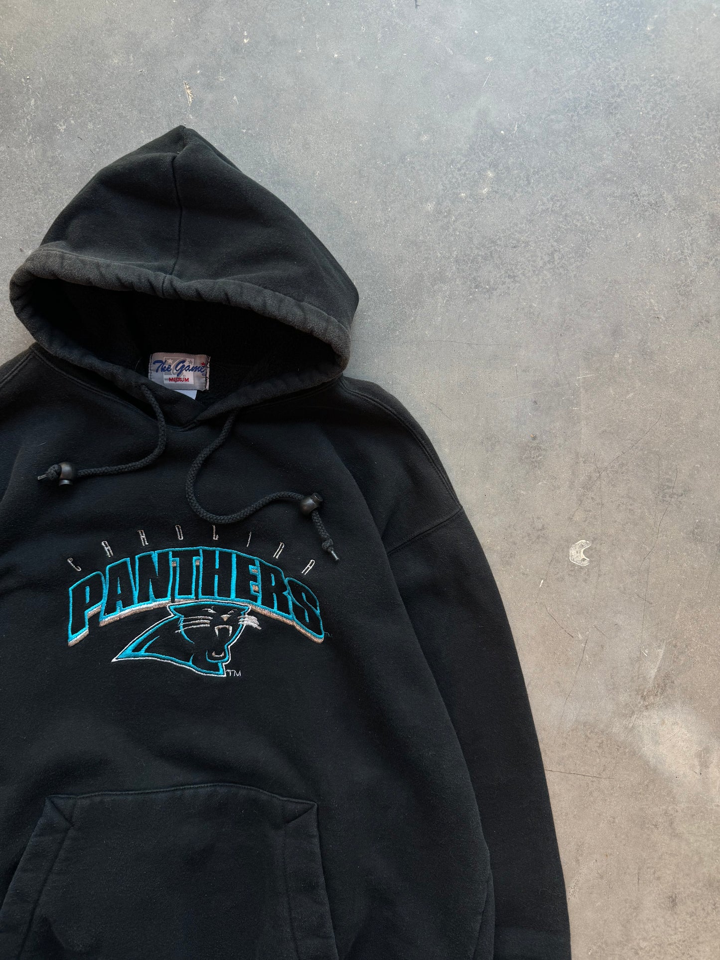 90’s Carolina Panthers Vintage The Game Embroidered NFL Hoodie (Medium)