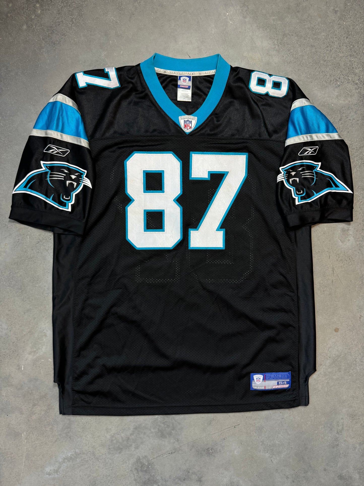 00’s Carolina Panthers Muhsin Muhammad Vintage Black Reebok On Field Stitched Authentic NFL Jersey (54/XXL)