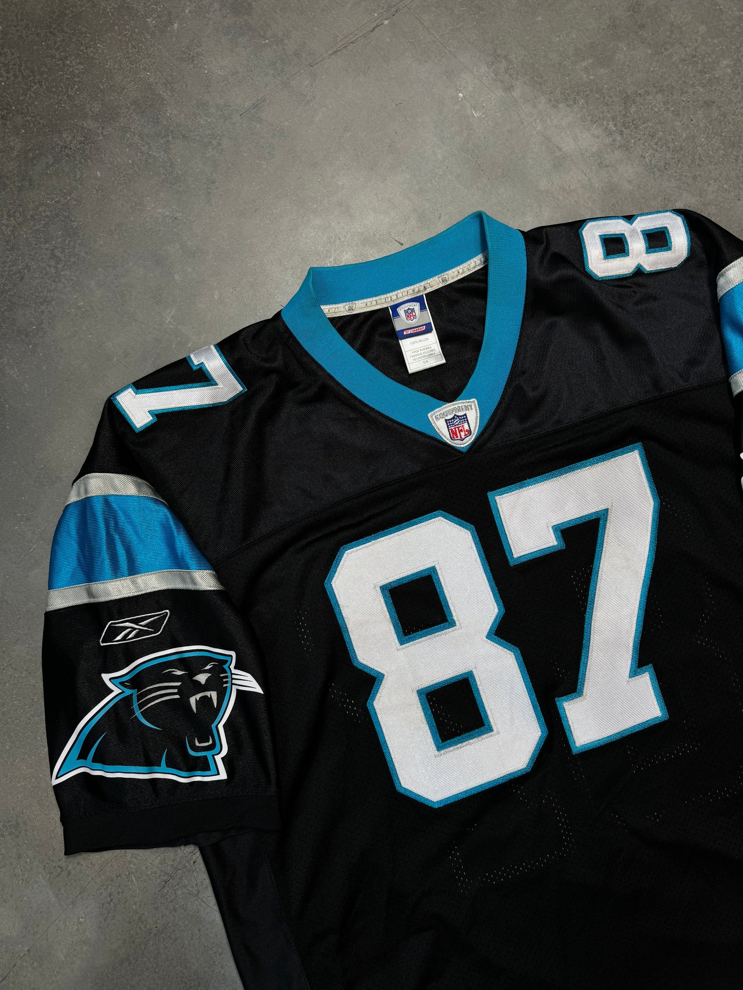 00’s Carolina Panthers Muhsin Muhammad Vintage Black Reebok On Field Stitched Authentic NFL Jersey (54/XXL)
