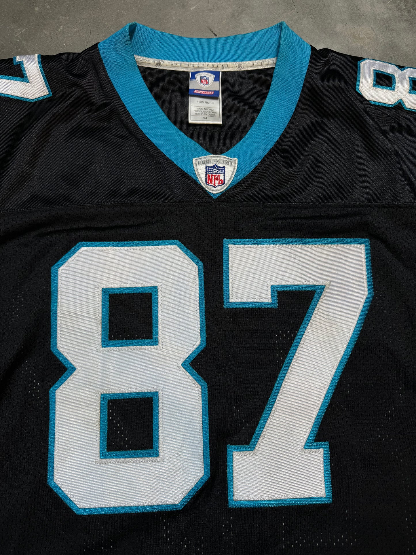 00’s Carolina Panthers Muhsin Muhammad Vintage Black Reebok On Field Stitched Authentic NFL Jersey (54/XXL)